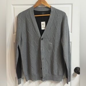 Alfani Gray Zigzag Cardigan